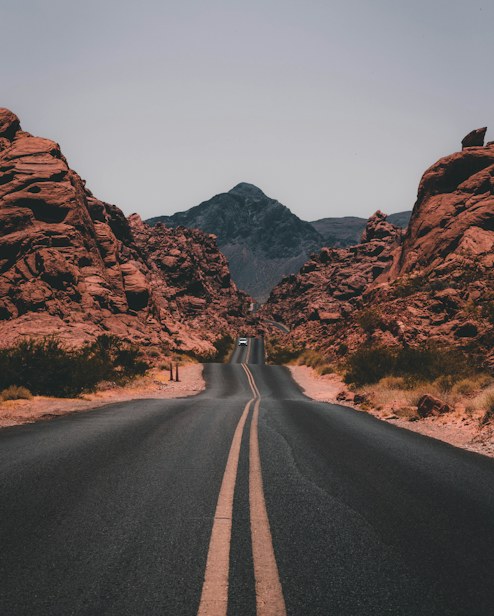 Outdoor route winding through a natural landscape