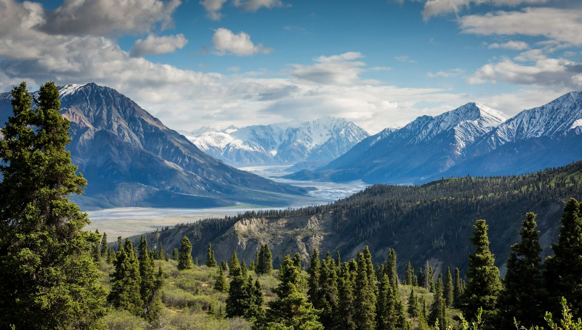 Mountain range and ridge line under open sky