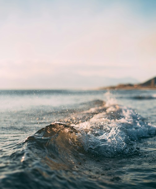 Ocean swell captured from a tropical coast