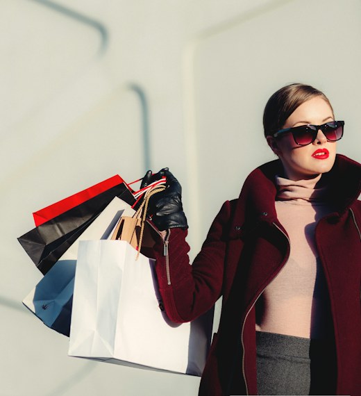 Fashion shopper with shopping bags