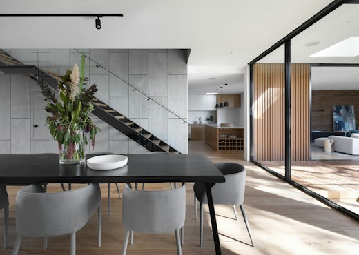 Quiet interior with muted materials