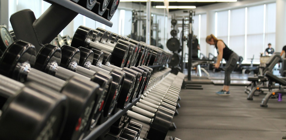 Athletes training in a modern gym